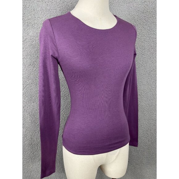 Planet Heart Juniors' Scoop-Neck Layered Long-Sleeve Top Purple Extra Small NWTs - Picture 2 of 7